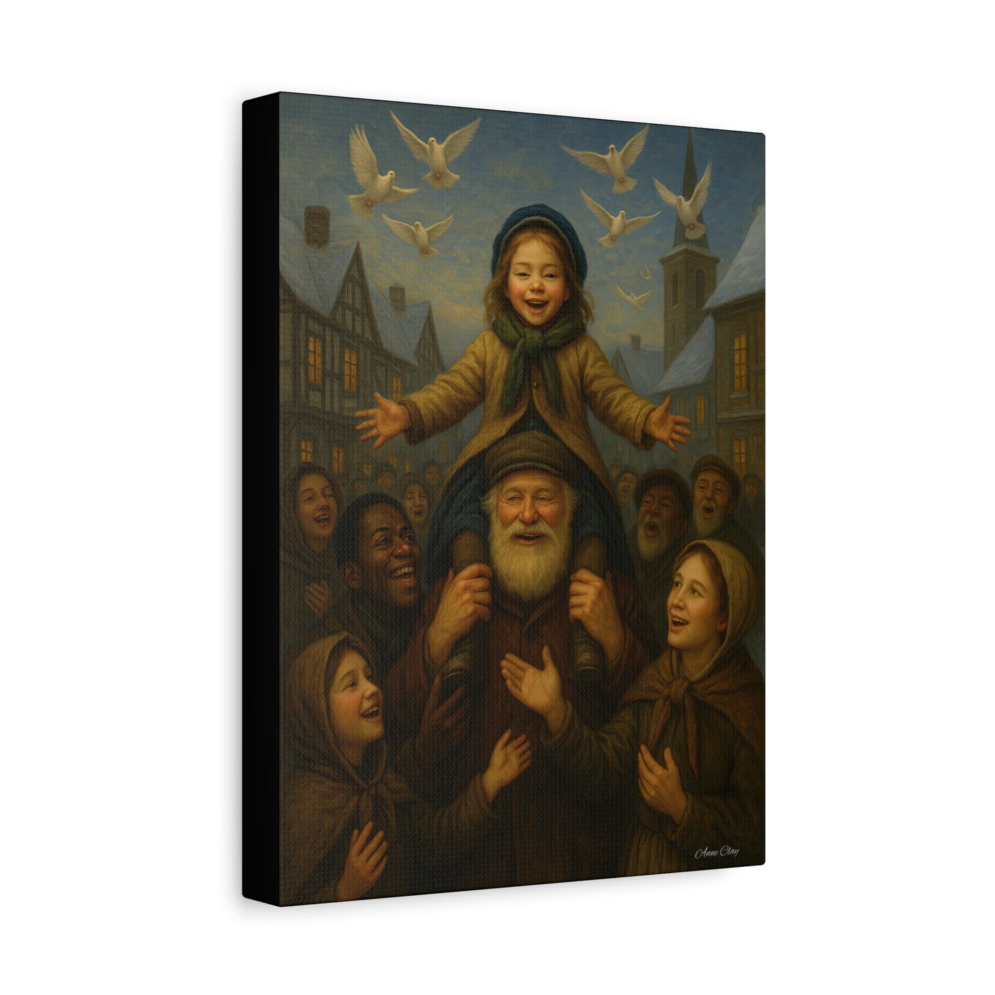 Spirit of Christmas Uplifting, Inspirational Holiday Christmas, Helping Those in Need-Themed Canvas Wall Art