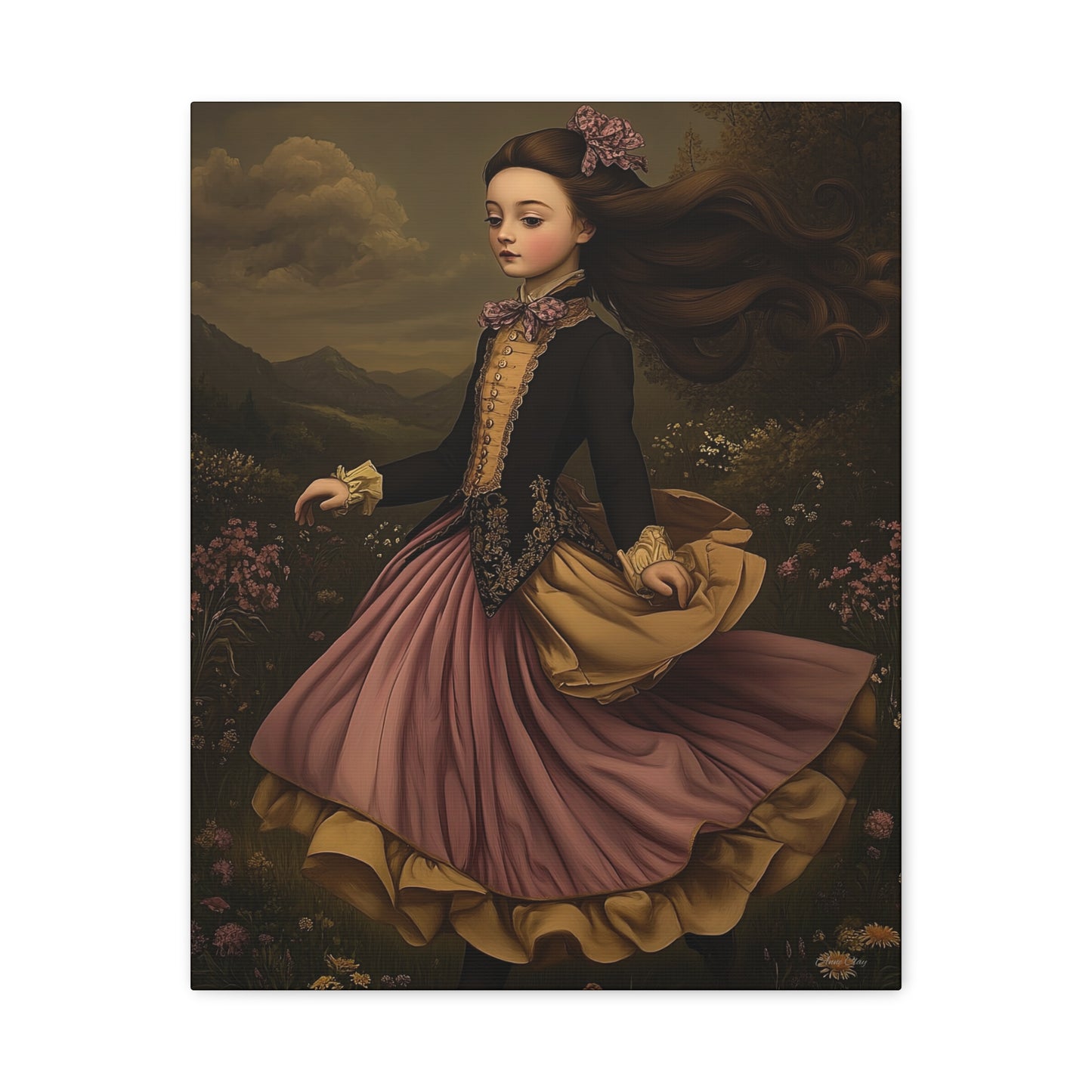Stretched Canvas Wall Art - Ethereal Dancing Girl, Vintage Home Decor, Whimsical Art for Living Room, Unique Gift for Her, Enchanting [...]