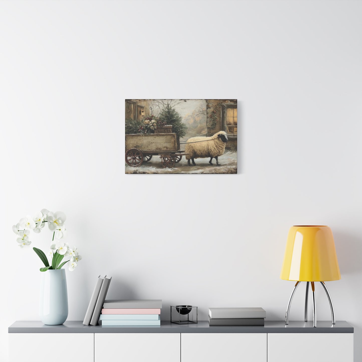 Rustic Sheep Canvas Wall Art