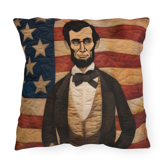 Stitched Abe Lincoln Outdoor Pillows