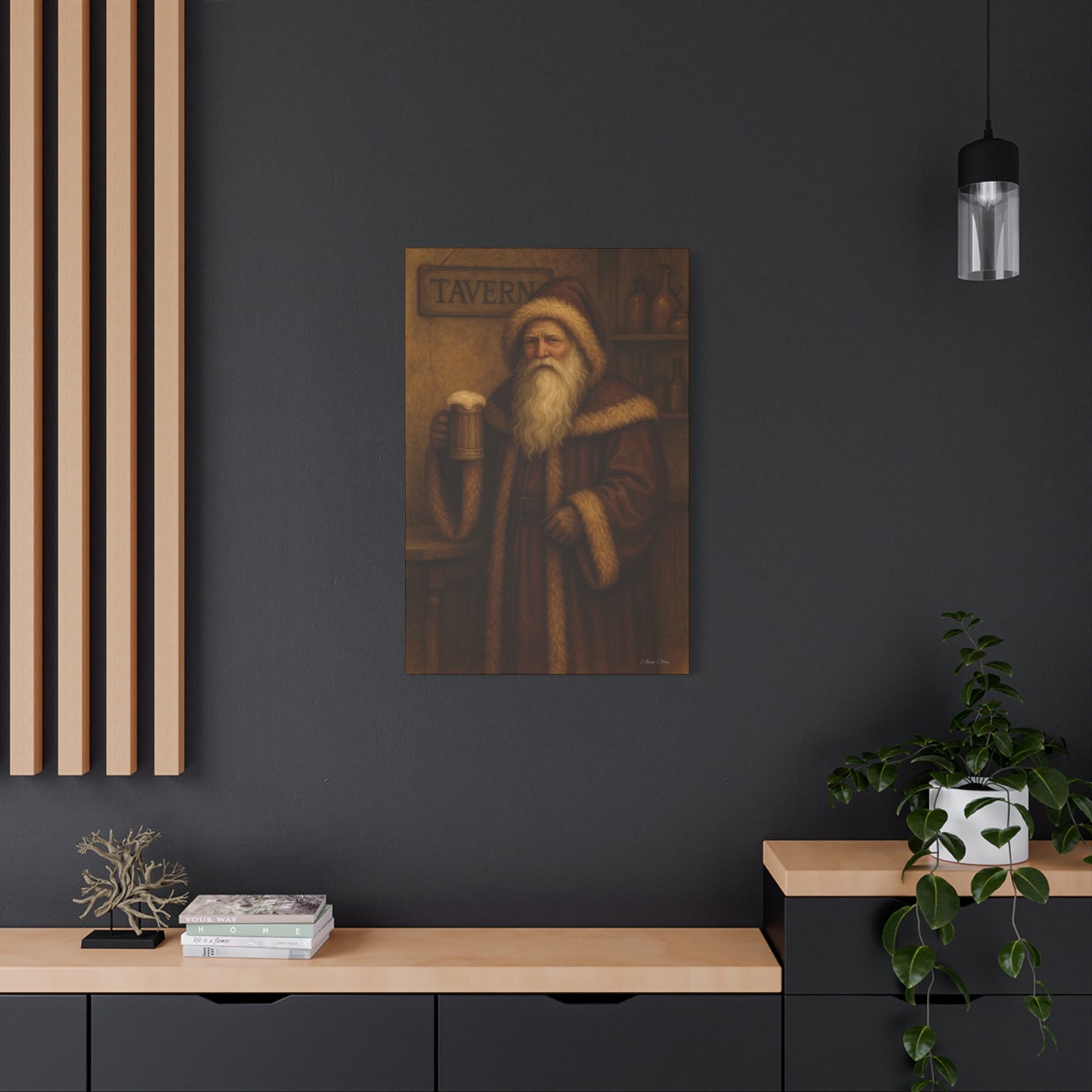 Santa Claus Tavern Canvas Art