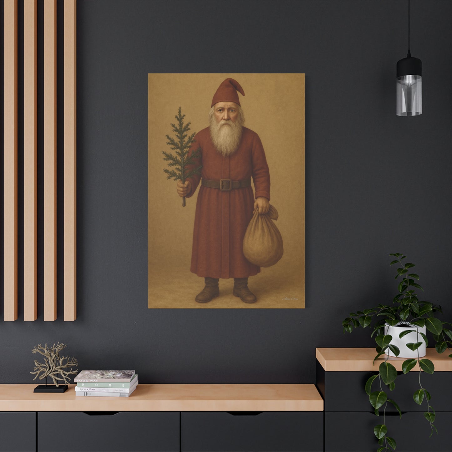 Vintage Santa Canvas Wall Art