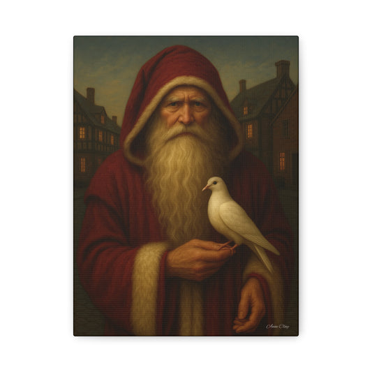 Santa with Dove Canvas Art Print
