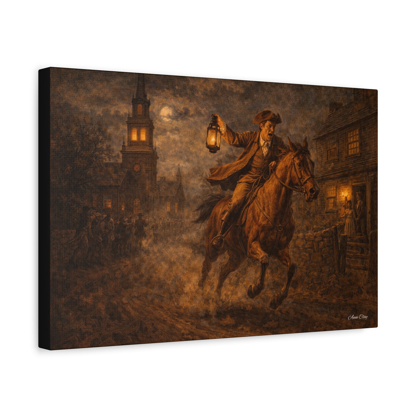Liberty Rider Matte Canvas Wall Art — Midnight Lantern Horseman Print