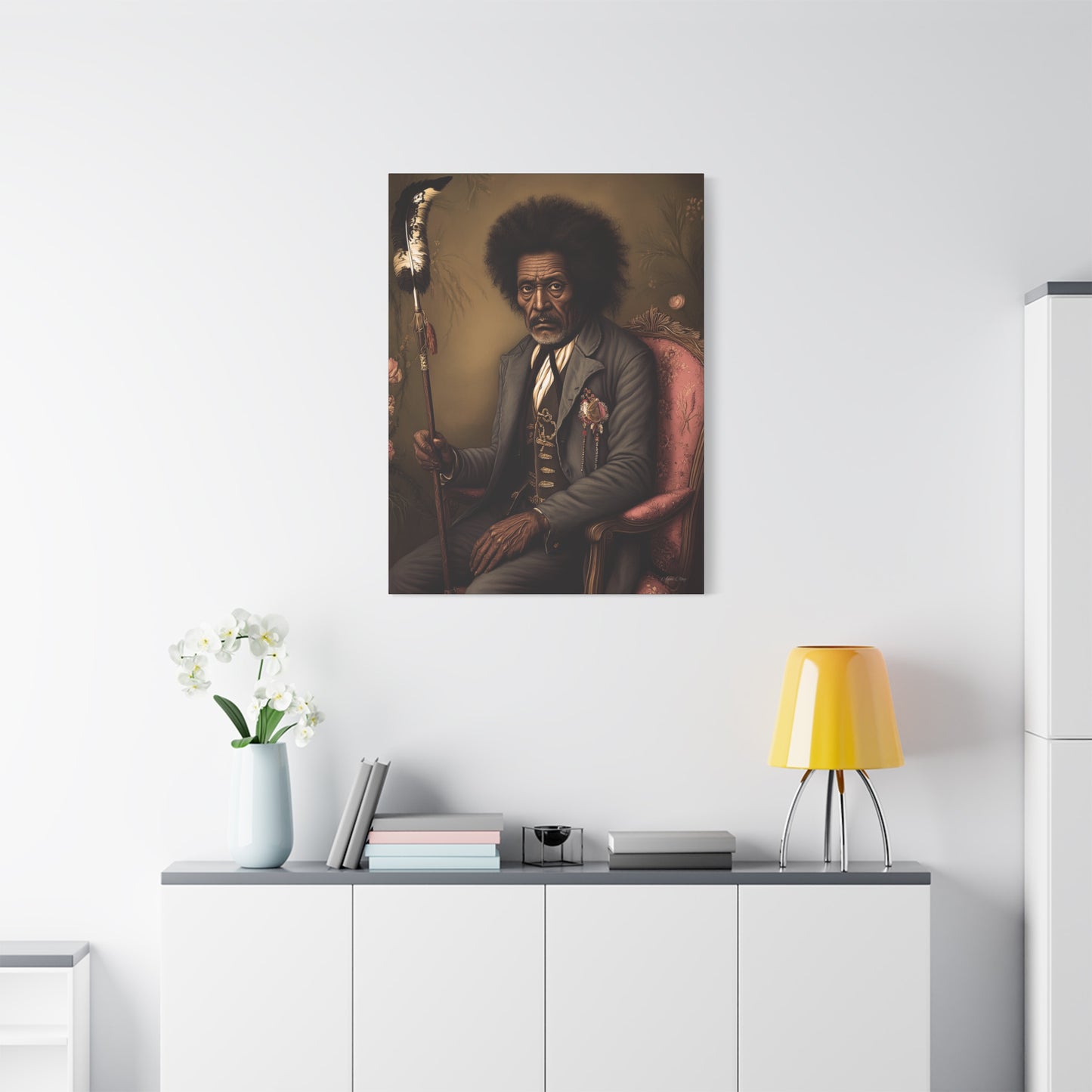 Artistic Canvas Wall Art, Unique Portrait, Black History Decor, Living Room Accent, Gift for Art Lovers, Gallery Style Print