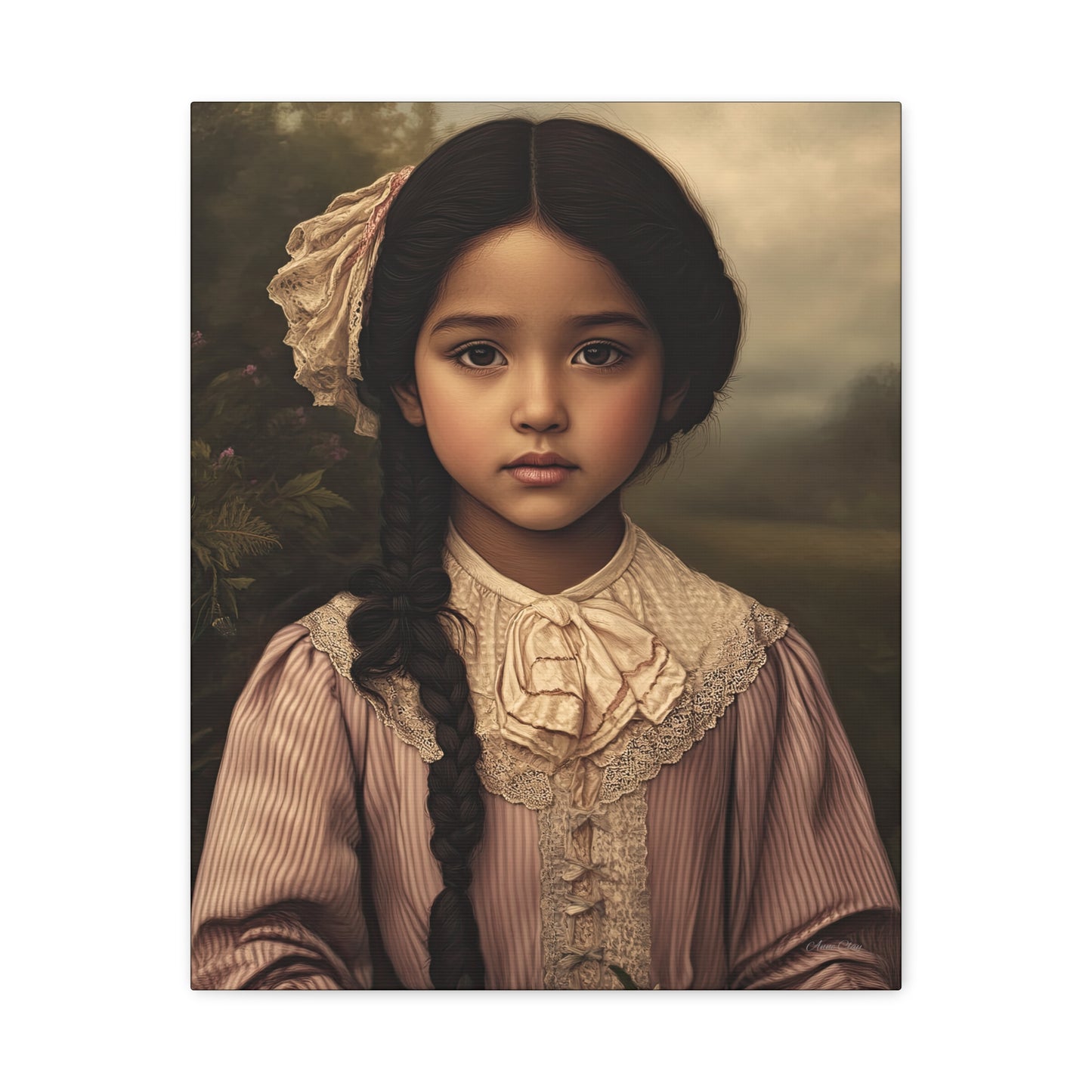 Matte Canvas Wall Art, Vintage Portrait Decor, Soft Aesthetic Home Decor, Gift for Art Lovers, Unique Room Decor