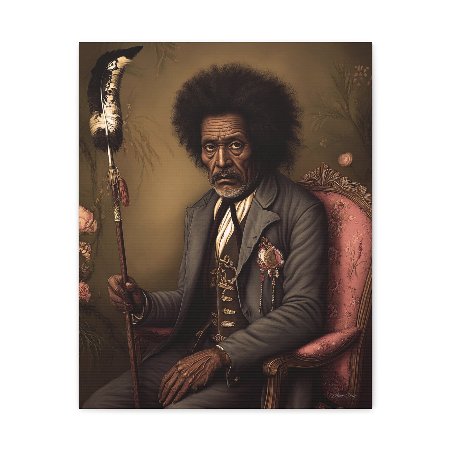 Artistic Canvas Wall Art, Unique Portrait, Black History Decor, Living Room Accent, Gift for Art Lovers, Gallery Style Print