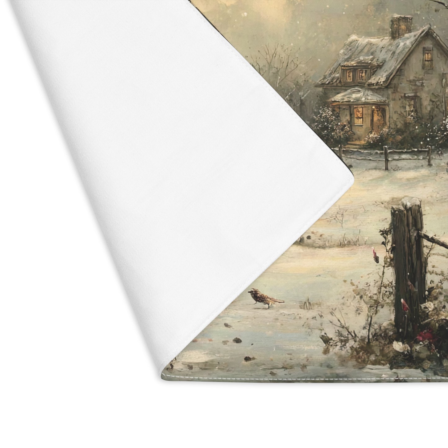 Winter Wonderland Placemat, Snowman Table Setting, Holiday Dinner Decor, Seasonal Dining Accessory, Christmas Tableware, Festive Home Decor
