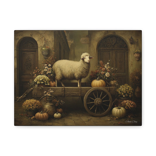 Rustic Farmhouse Canvas Print, Sheep Wall Art for Home Decor, Farmhouse Style Decor, Autumn Wall Art, Gift for Animal Lovers