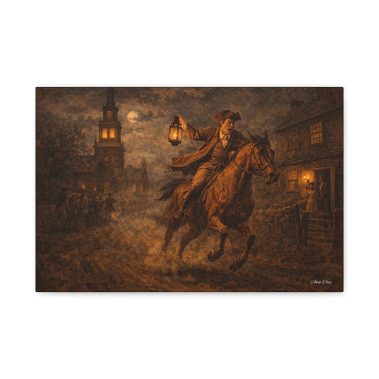 Liberty Rider Matte Canvas Wall Art — Midnight Lantern Horseman Print