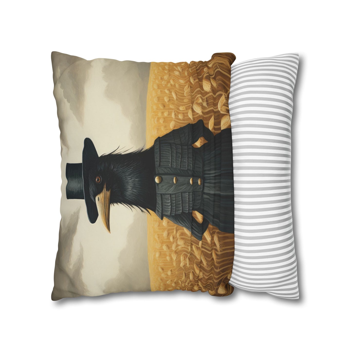 Proper Crow Square Poly Canvas Pillowcase