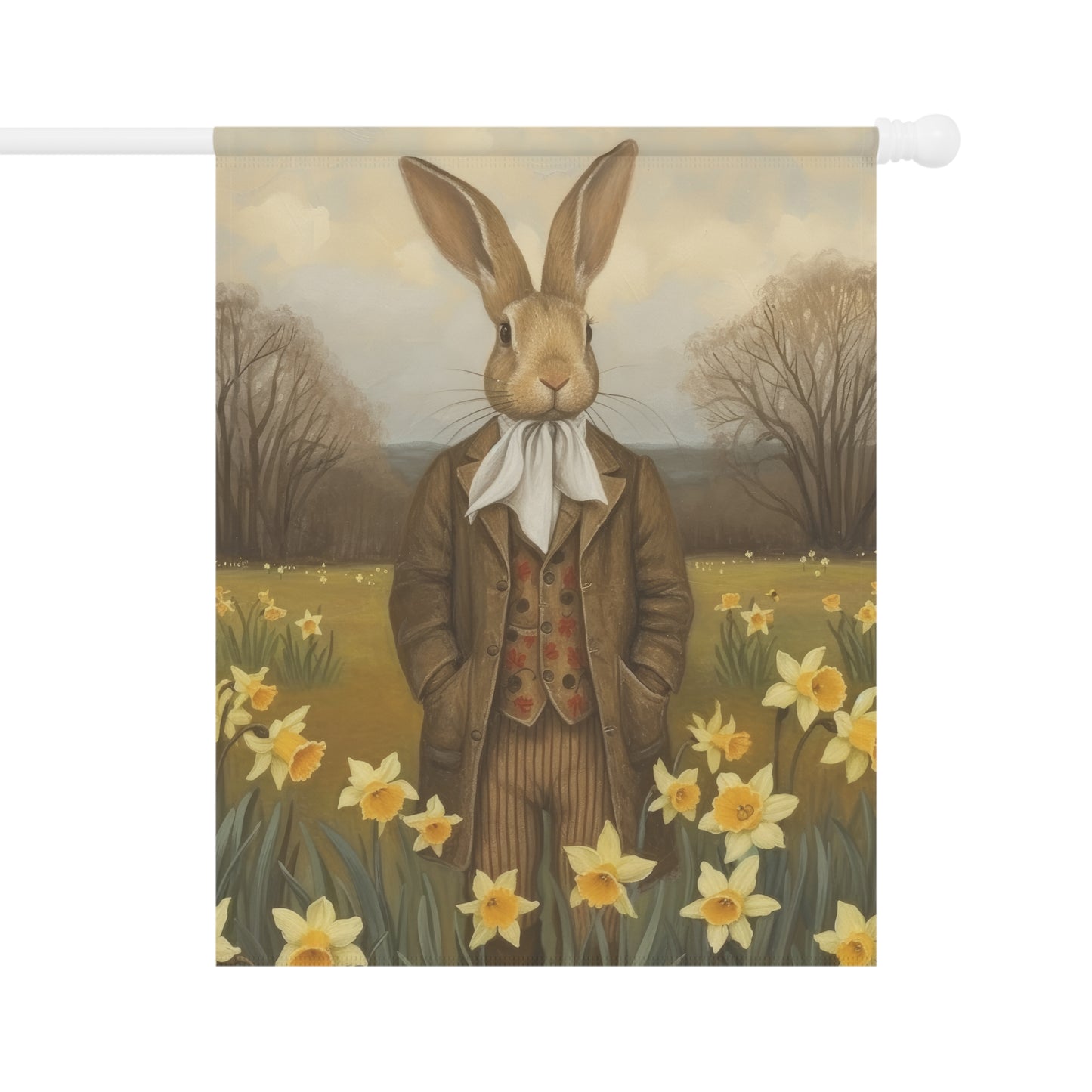 Whimsical Easter Garden Banner - Vintage Bunny Design