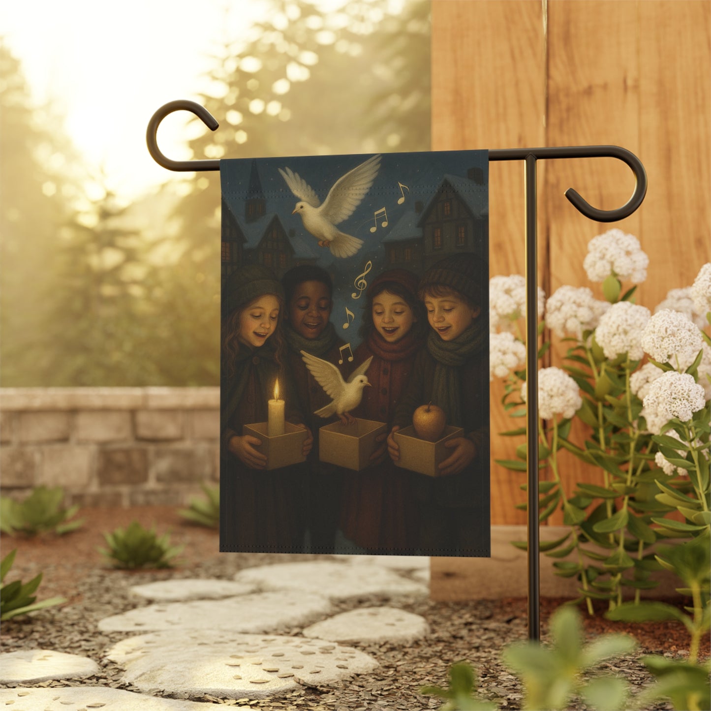 Whimsical Holiday Garden Banner