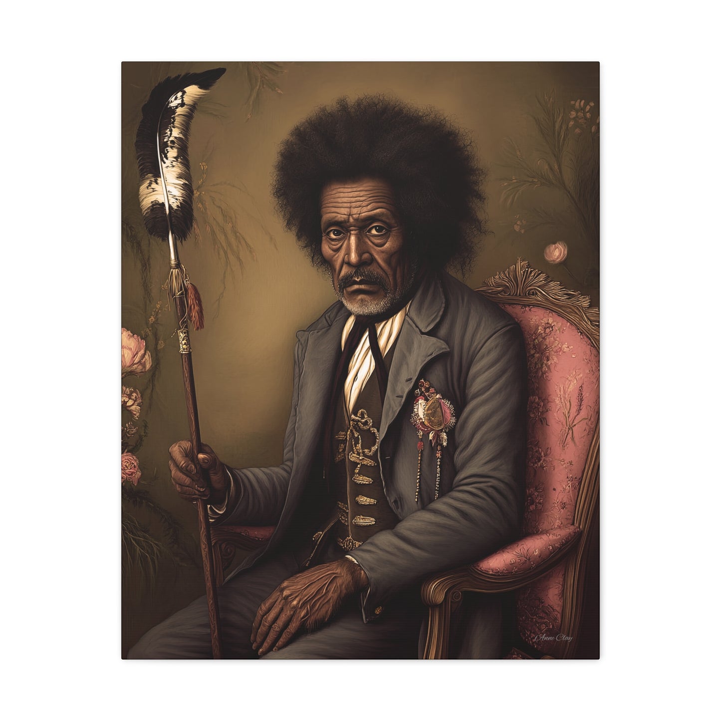 Artistic Canvas Wall Art, Unique Portrait, Black History Decor, Living Room Accent, Gift for Art Lovers, Gallery Style Print