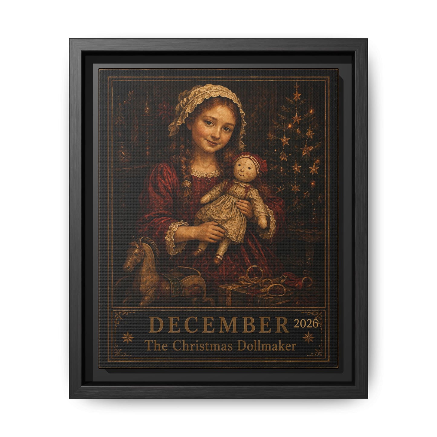 Framed Matte Canvas Print — "December: The Christmas Dollmaker"FLINT HOUSE COLLECTIONS
