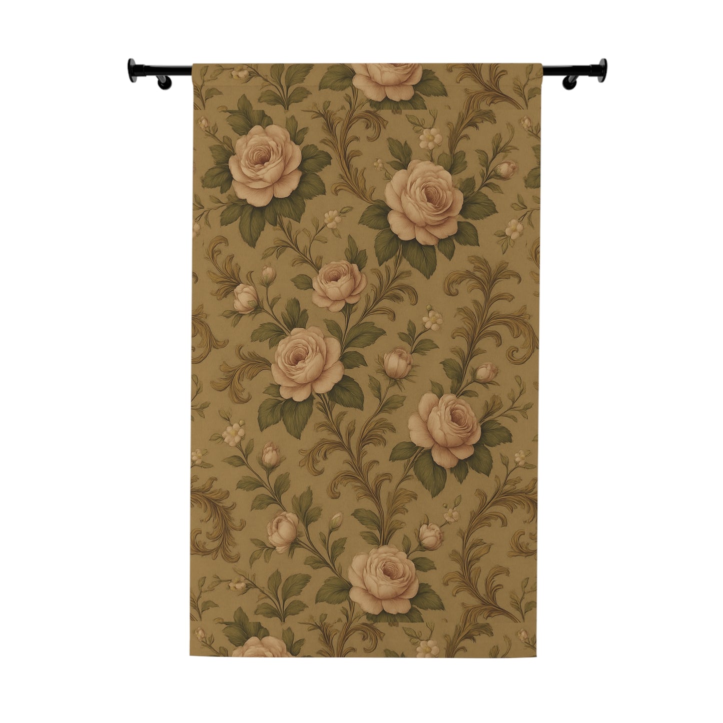 Vintage Floral Window Curtain - Romantic Home Decor, Elegant Drapes for Living Room, Bedroom, Wedding Decor, Rustic Farmhouse Style