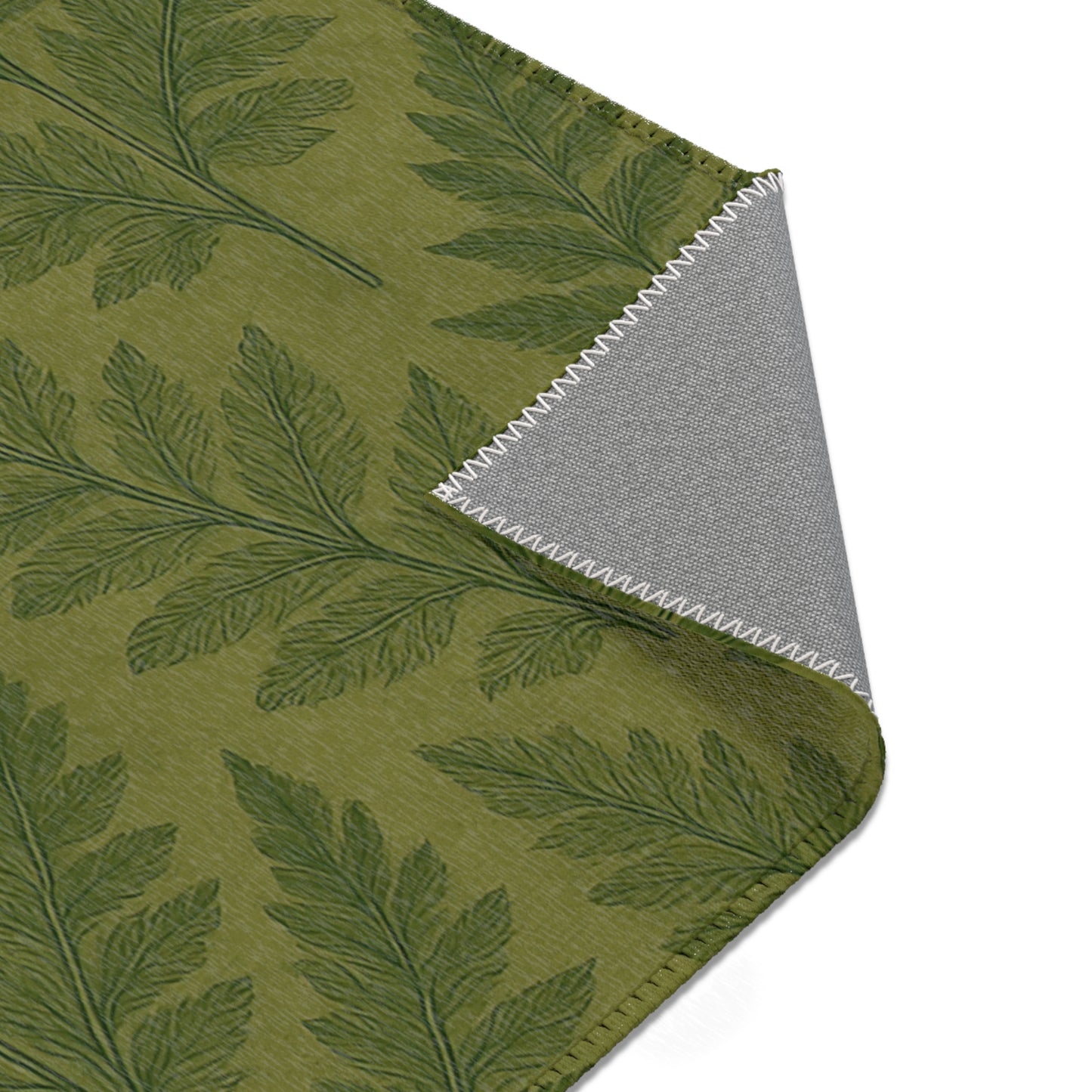 Botanical Fern Area Rug, Boho Home Decor, Cozy Living Room Mat, Eco-Friendly Carpet, Indoor Runner for Nature Lovers