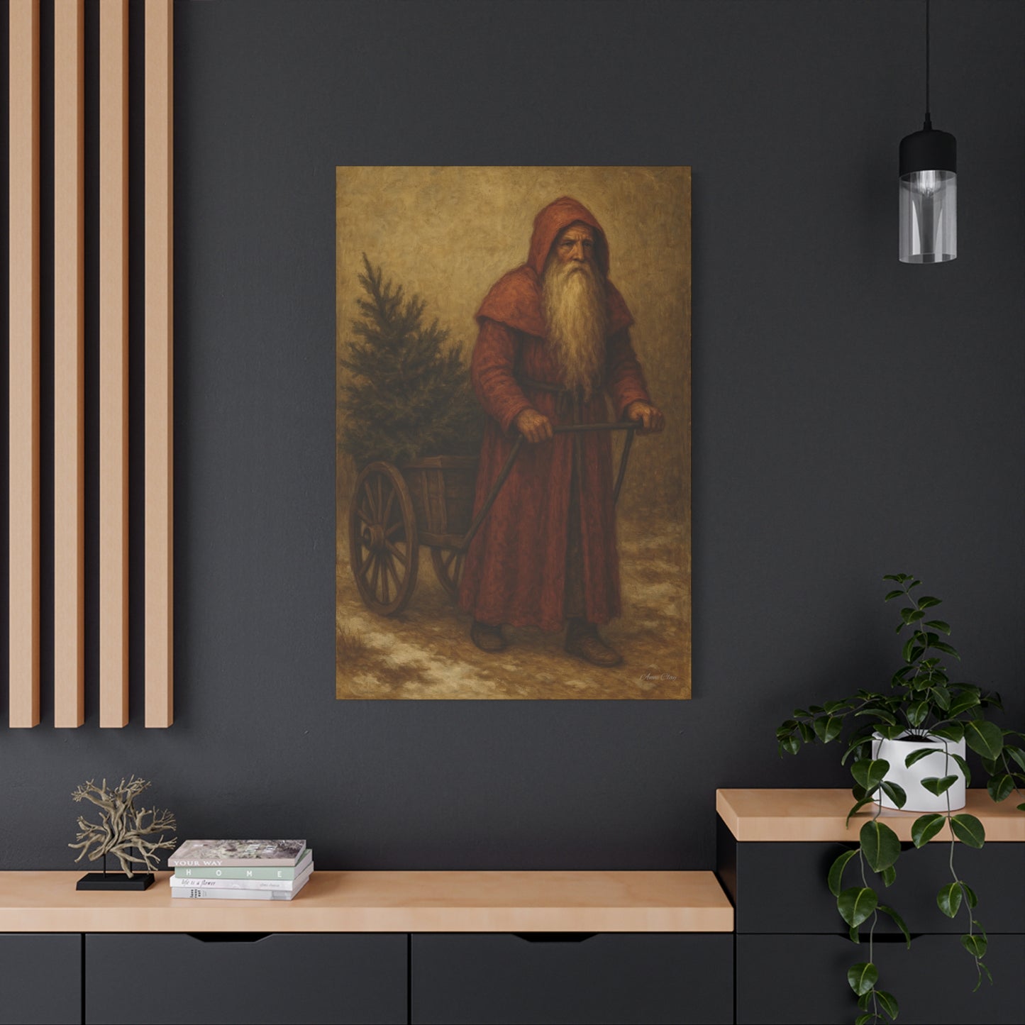 Rustic Santa Canvas Wall Art