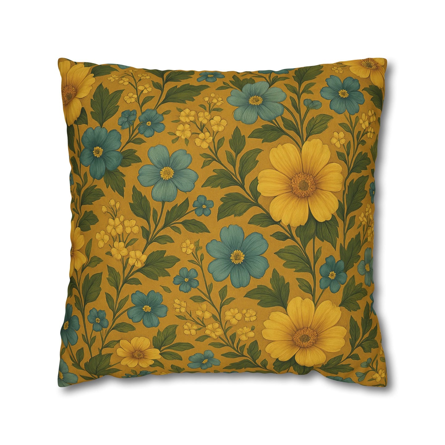 Bohemian Floral Pillowcase Cover, Cozy Home Decor, Vintage Style, Gift for Her, Spring Vibes, Couch Accessory, Cottagecore Throw