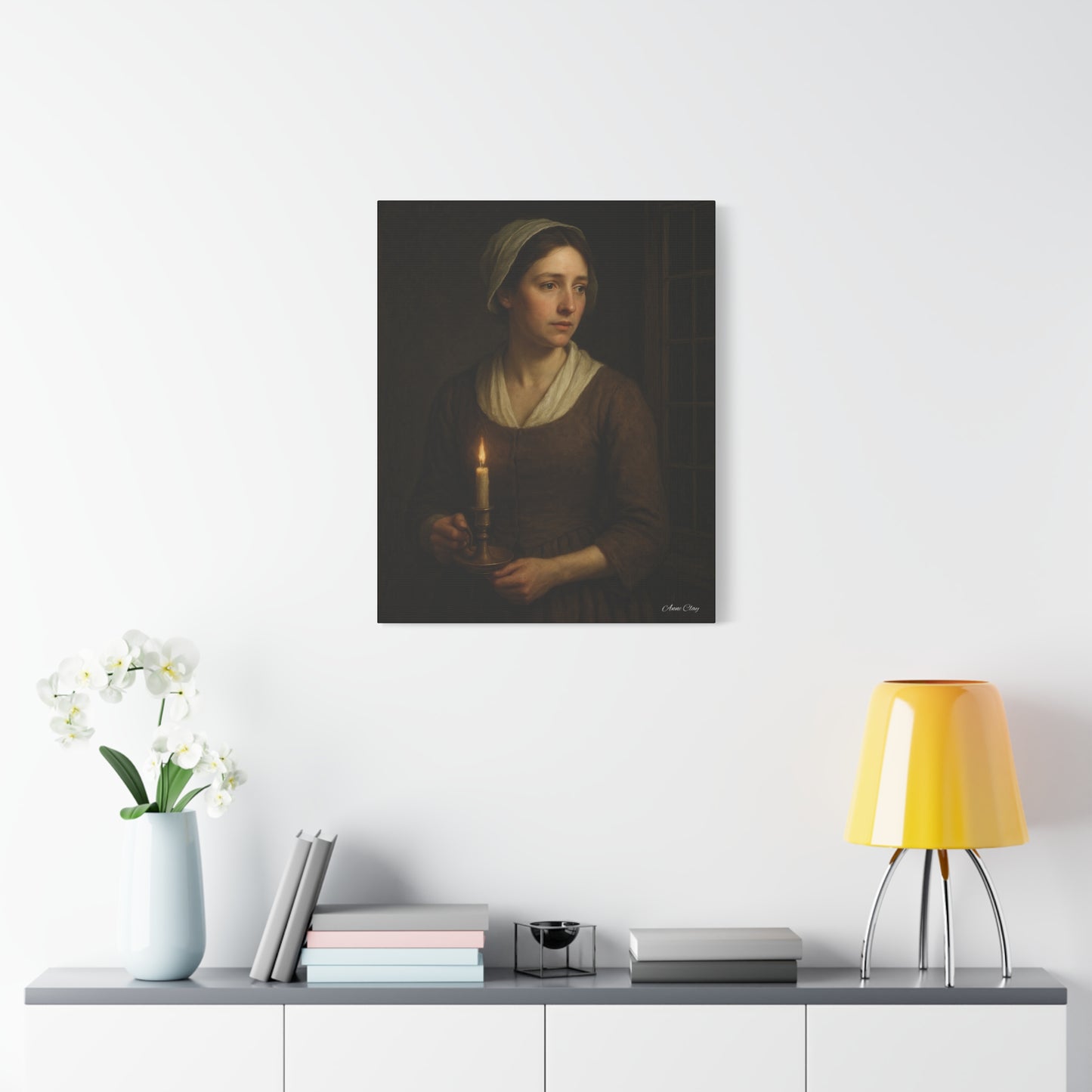 Candlelight Portrait Matte Canvas Print — Stretched Wall Art