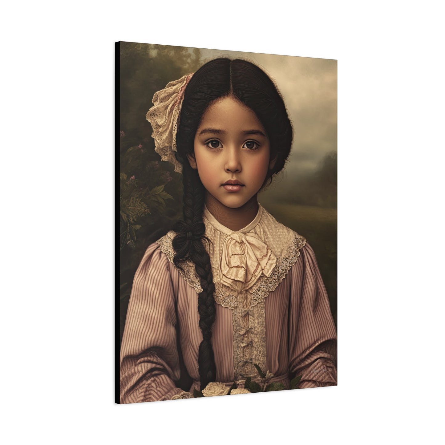 Matte Canvas Wall Art, Vintage Portrait Decor, Soft Aesthetic Home Decor, Gift for Art Lovers, Unique Room Decor