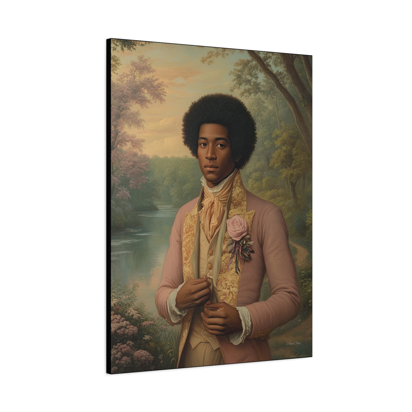 Elegant Portrait Canvas Art, Vintage Wall Decor, Home Aesthetic, Gift for Art Lovers, Framed Canvas, Romantic Home Decor, Historical Artwork