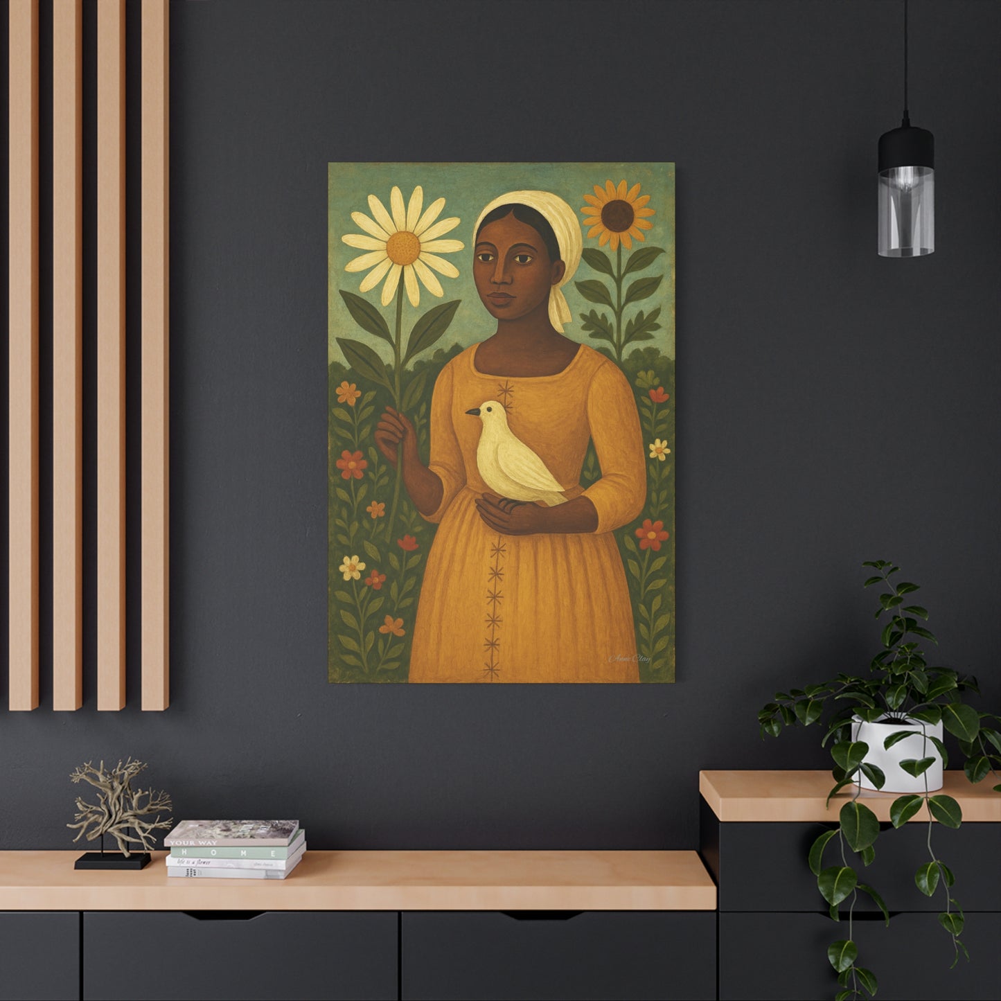 Floral Portrait Canvas Art – Vintage-Inspired Wall Decor, Home Accent, Gift for Her, Botanical Artwork, Unique Wall Hanging