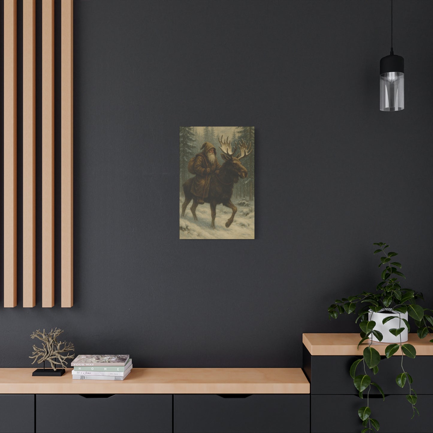 Rustic Moose Canvas Art Print