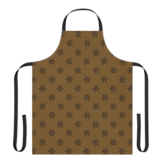 Black Petal on Deep Gold Apron, 5-Color Straps (AOP)