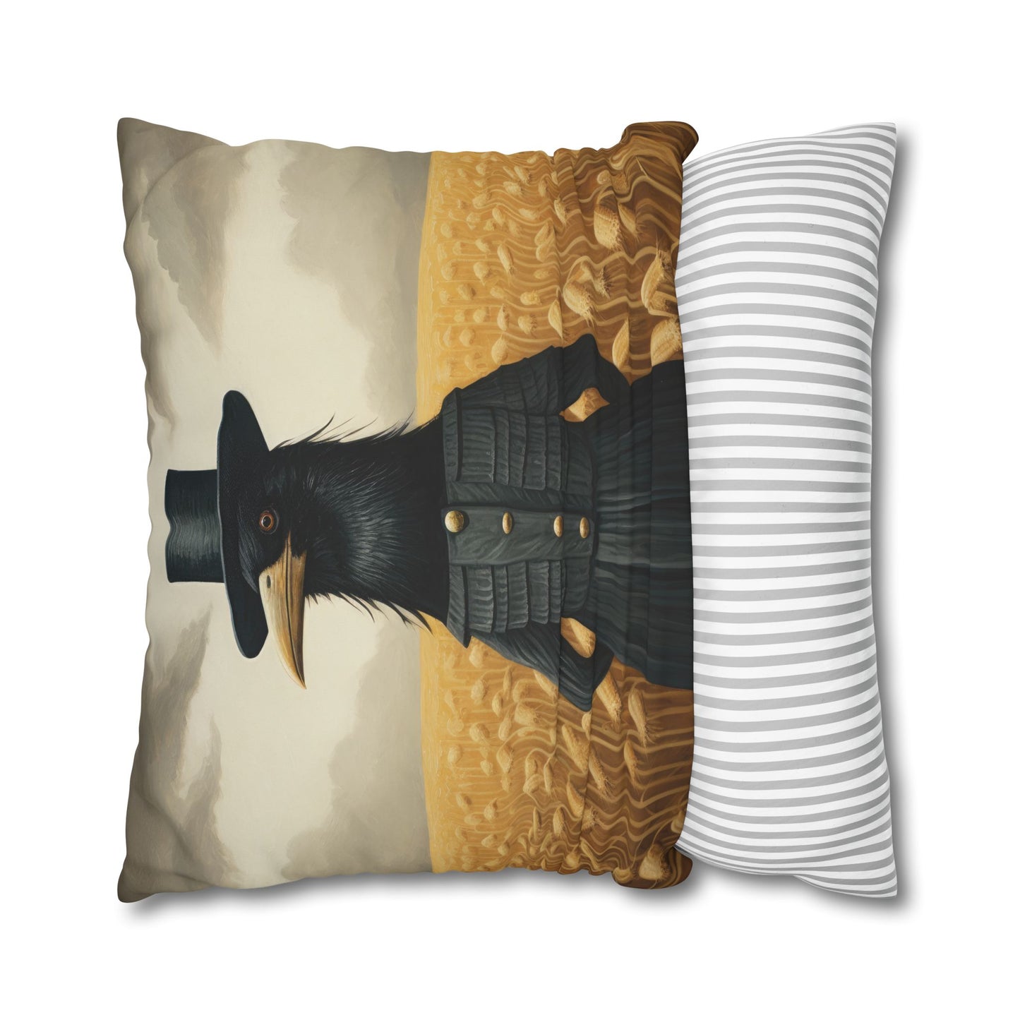 Proper Crow Square Poly Canvas Pillowcase