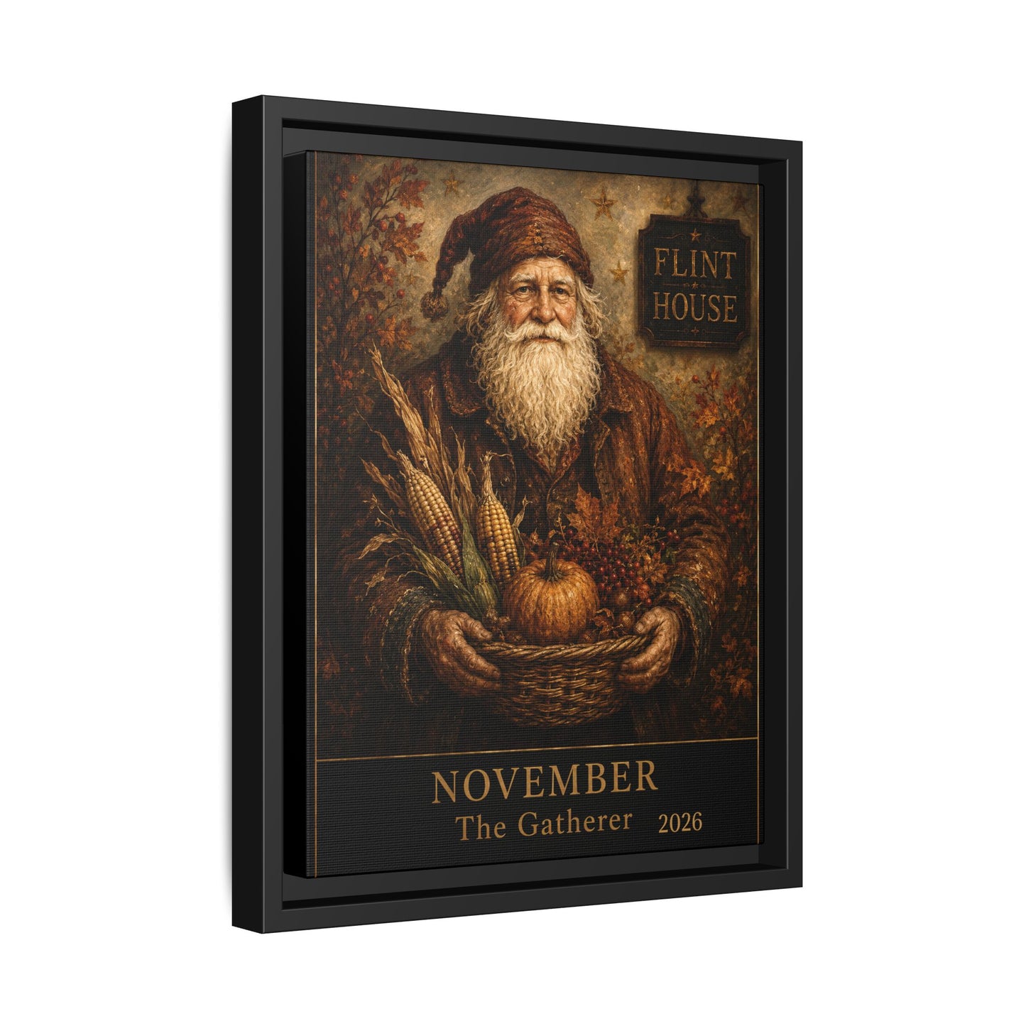 November The Gatherer Framed Canvas Wall Art FLINT HOUSE COLLECTIBLE