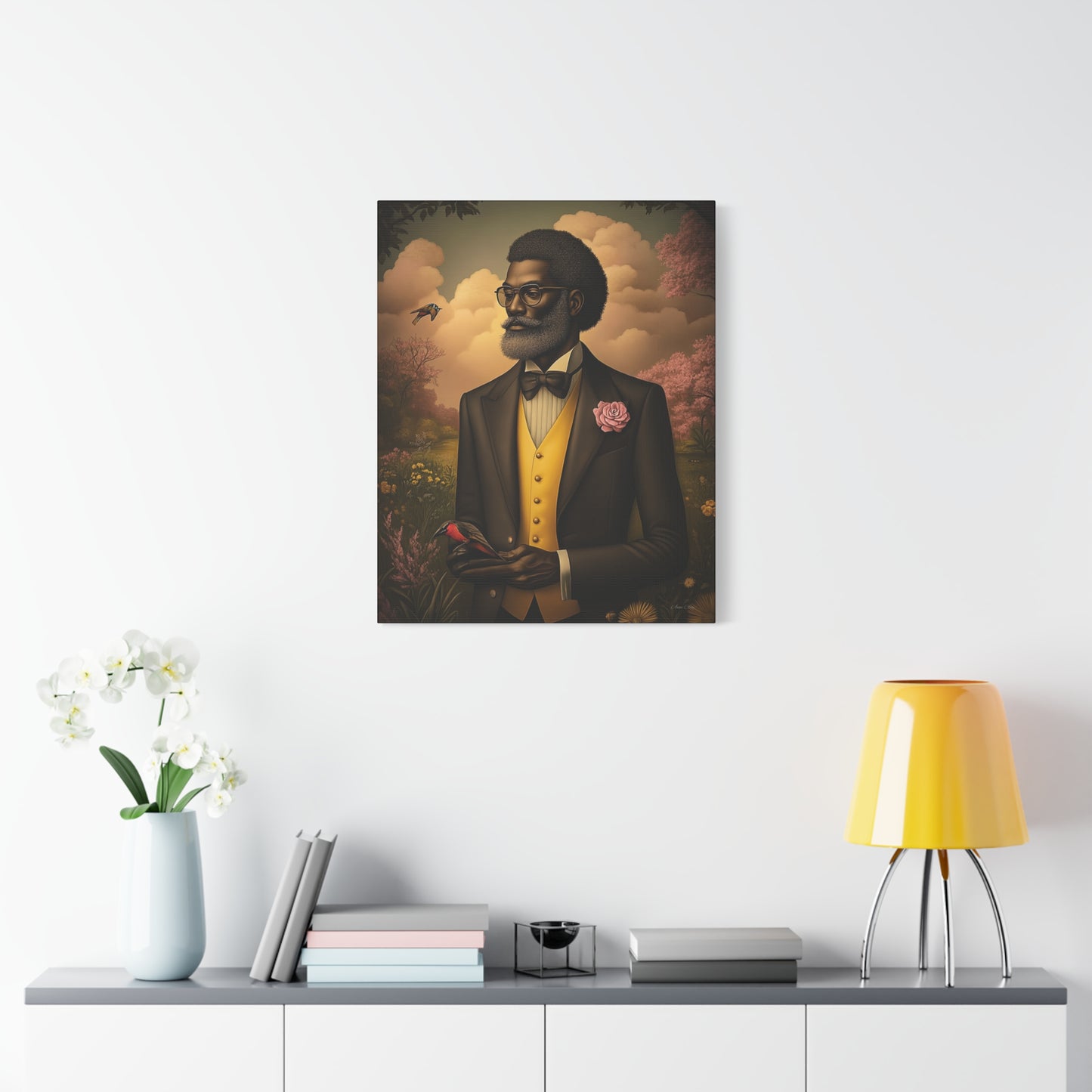 Elegant Vintage Canvas Wall Art - Black Art, Home Decor, Gift for Him, Father's Day, Office Decor, Unique Artwork