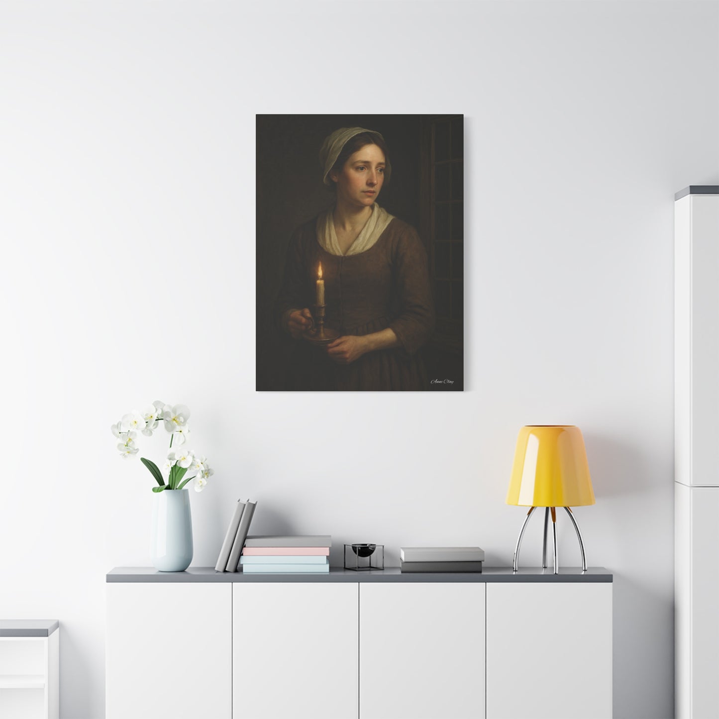 Candlelight Portrait Matte Canvas Print — Stretched Wall Art