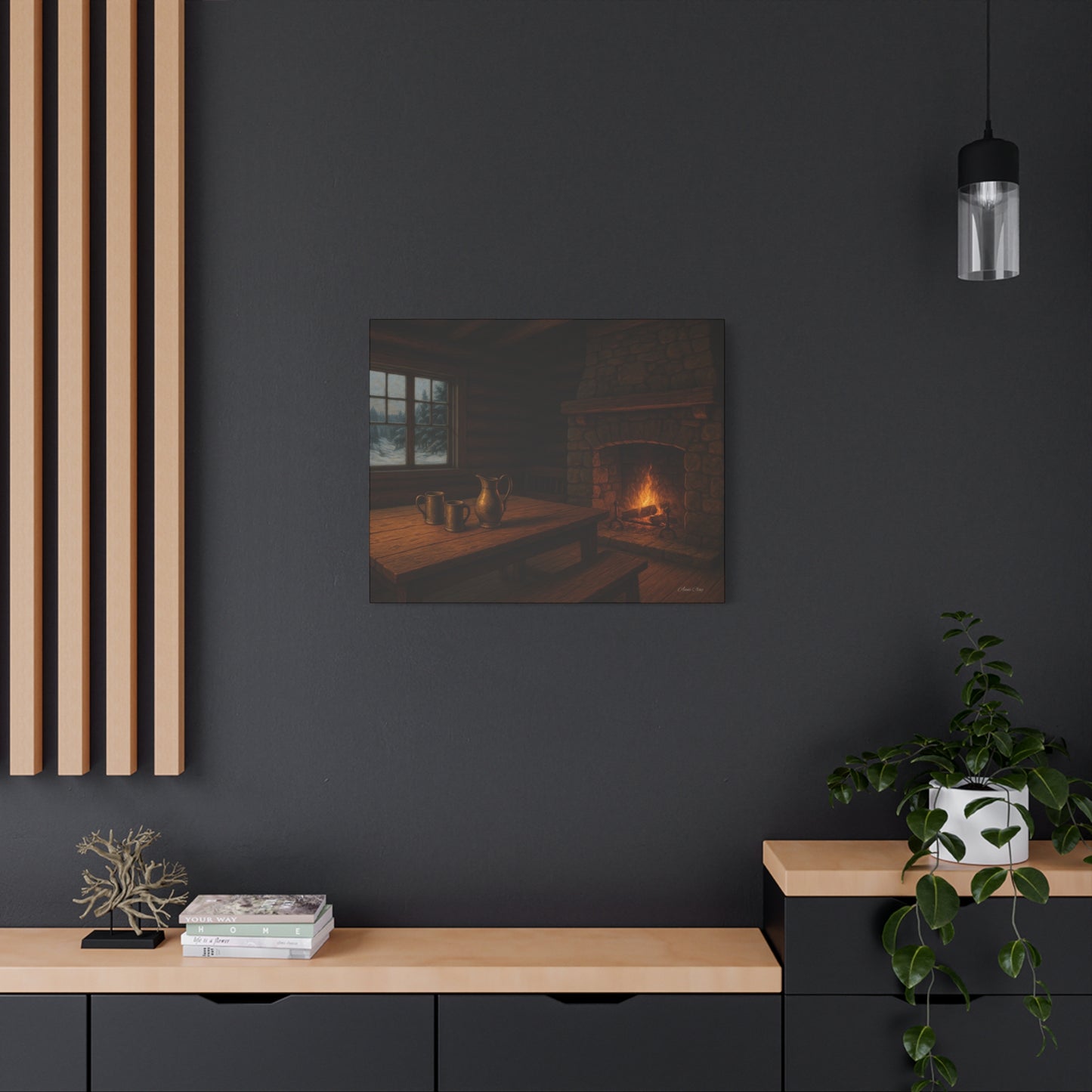 Cozy Cabin Canvas Print, Rustic Home Decor, Winter Vibes, Cabin Wall Art, Perfect for Christmas, Housewarming Gift