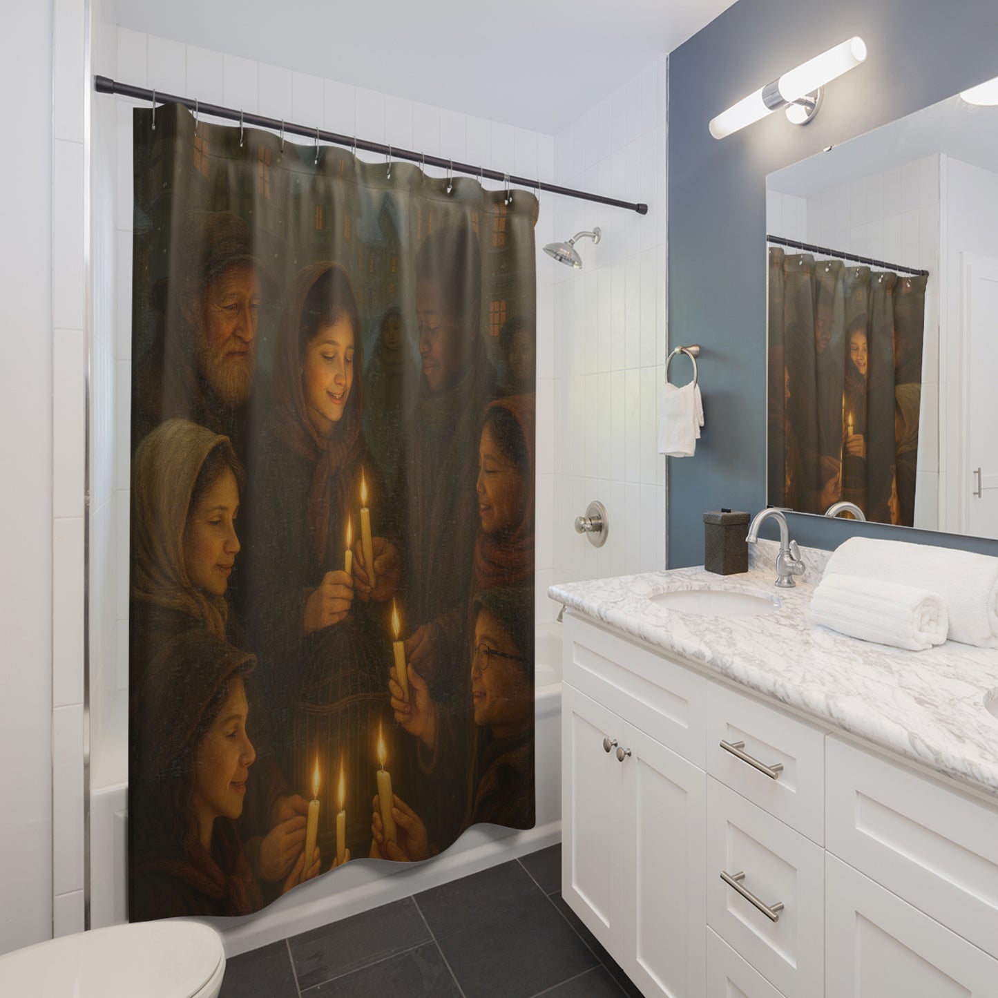Candlelight Gathering Shower Curtain