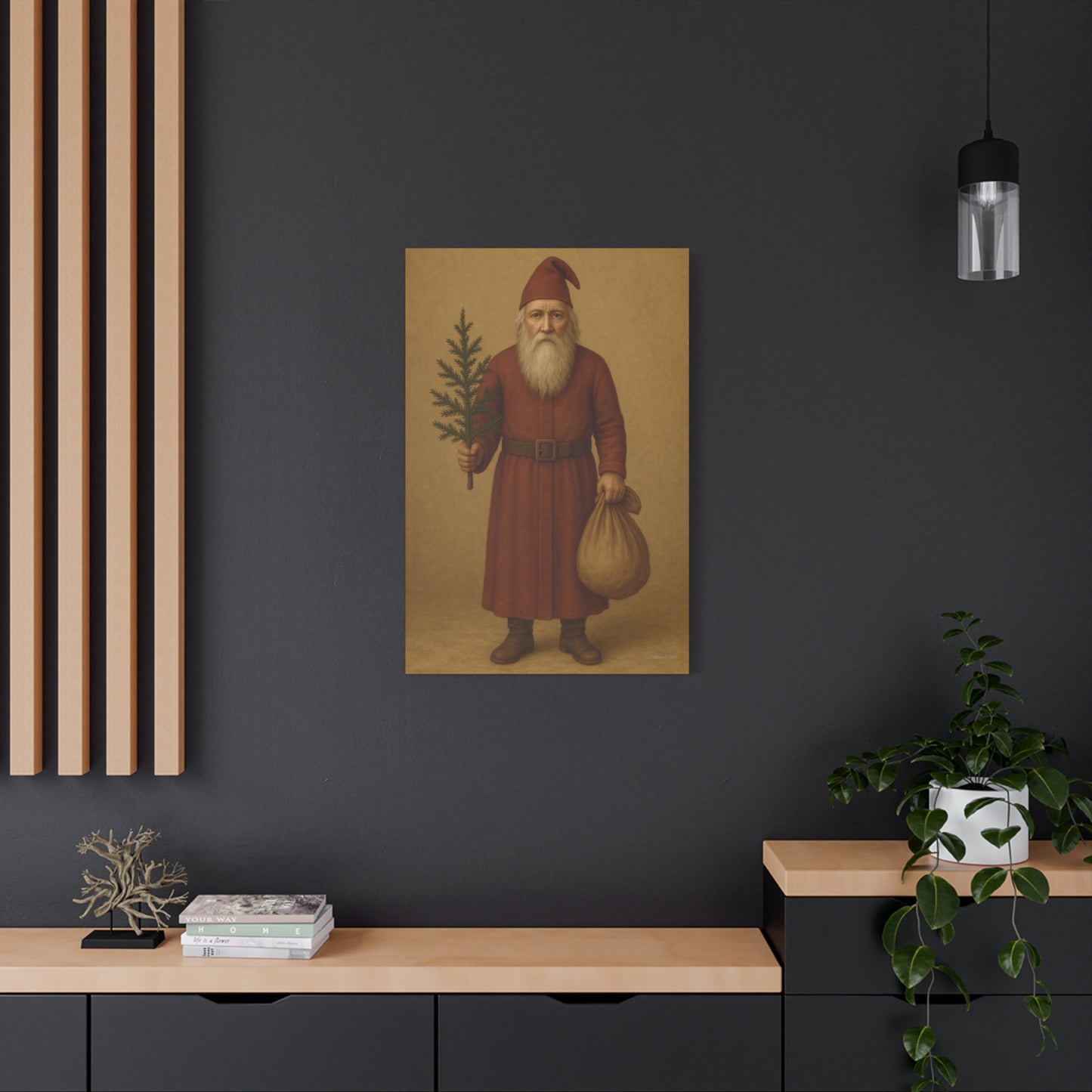 Vintage Santa Canvas Wall Art