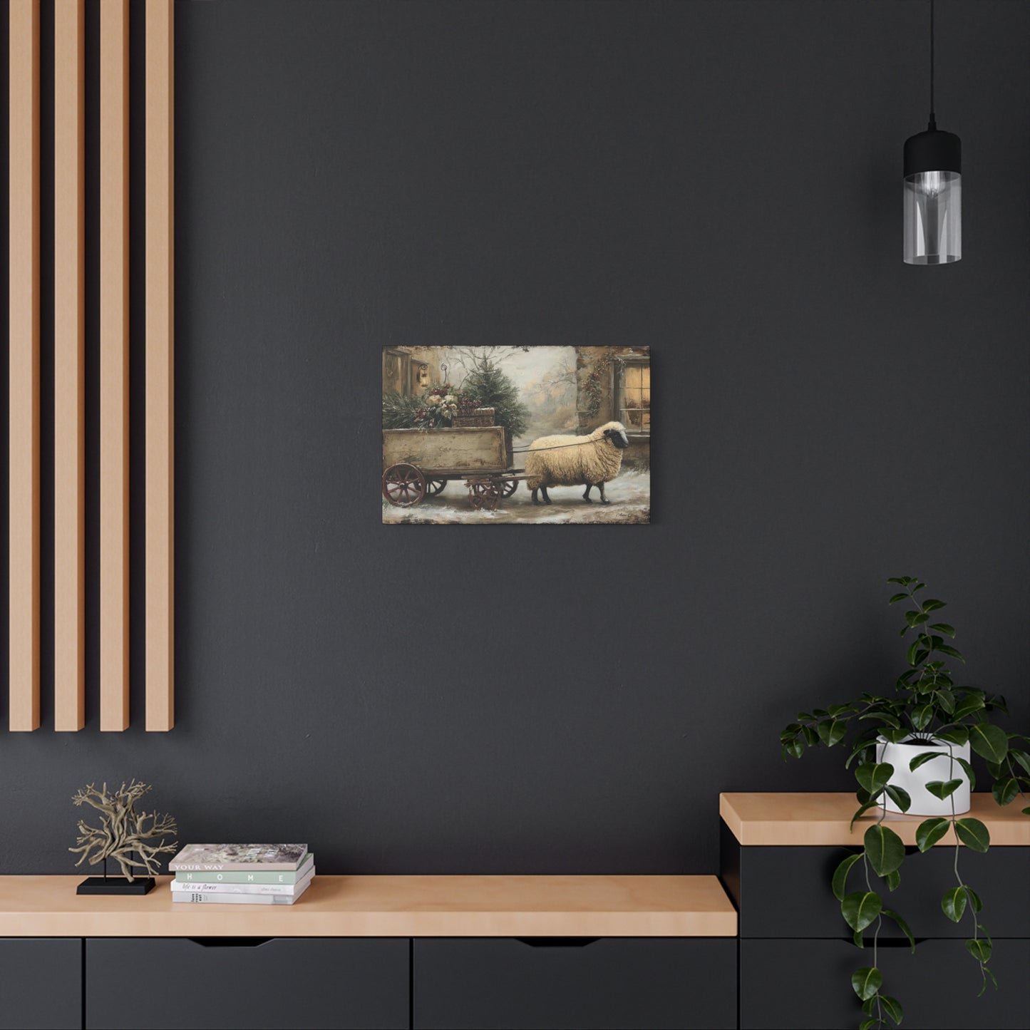 Rustic Sheep Canvas Wall Art