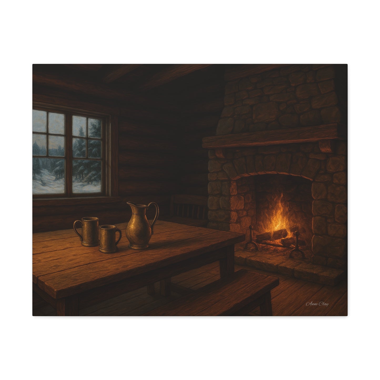 Cozy Cabin Canvas Print, Rustic Home Decor, Winter Vibes, Cabin Wall Art, Perfect for Christmas, Housewarming Gift
