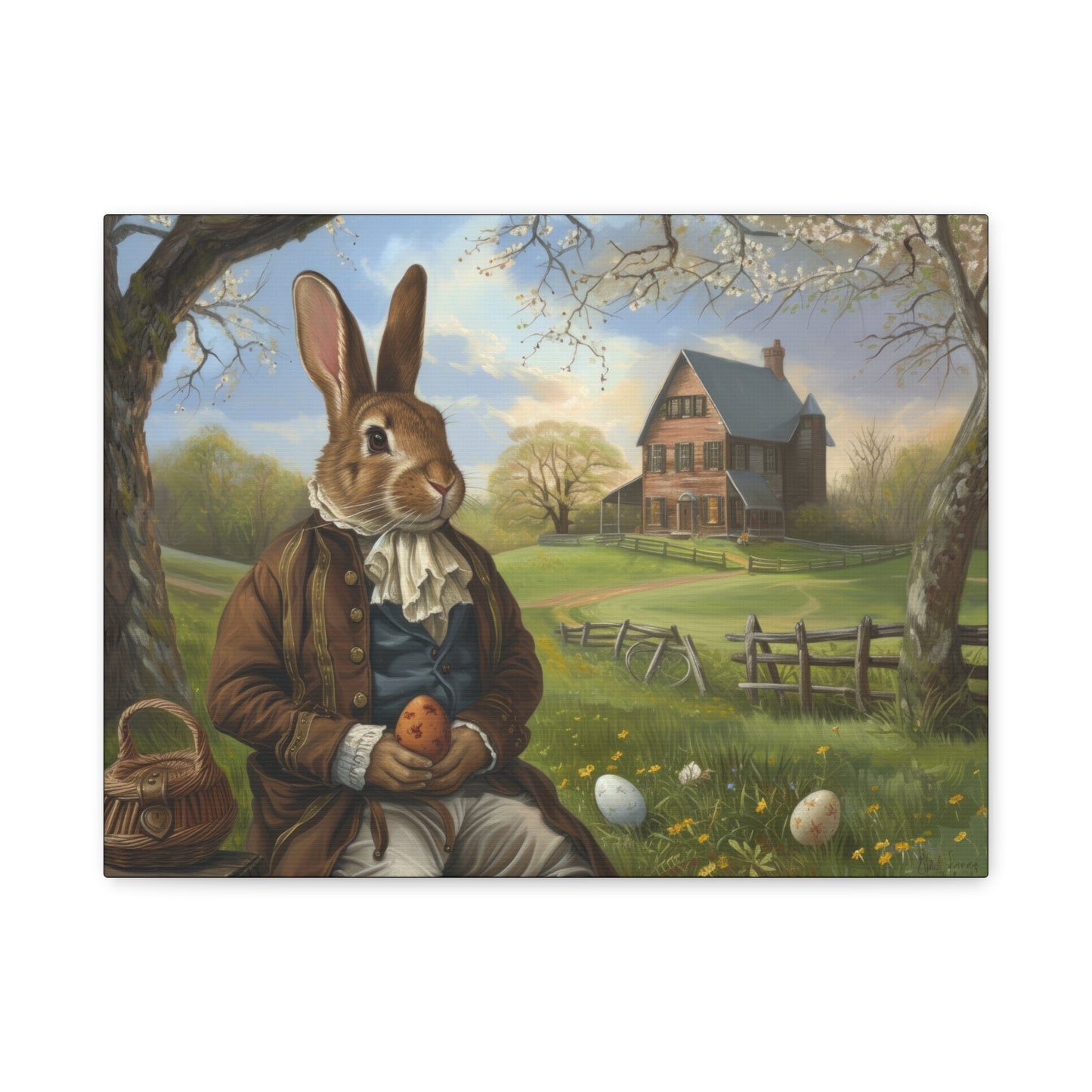 Easter Memories Easter Bunny Canvas Art - Charming Stretched Print for Spring Decor
