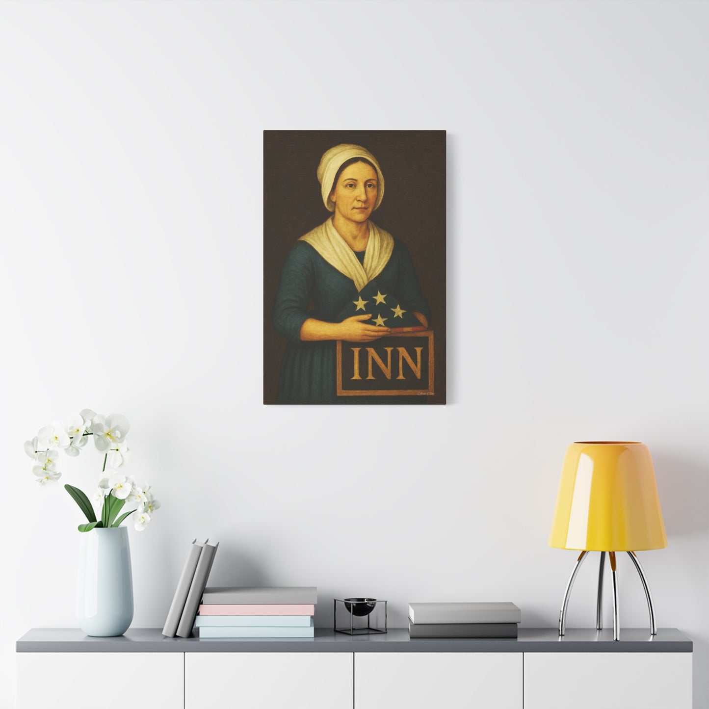 Vintage Inn Canvas Wall Art, Rustic Home Decor, Farmhouse Decoration, Historical Artwork, Gift for History Lovers