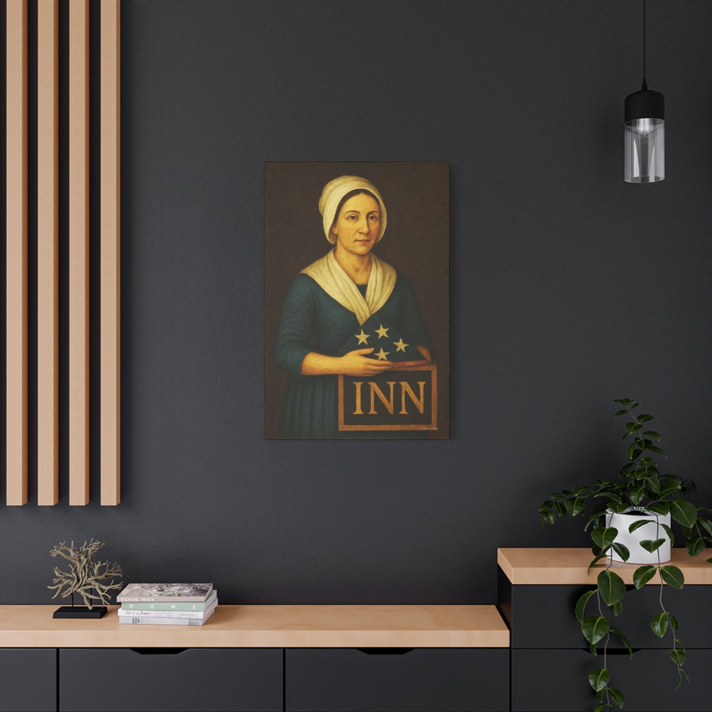 Vintage Inn Canvas Wall Art, Rustic Home Decor, Farmhouse Decoration, Historical Artwork, Gift for History Lovers