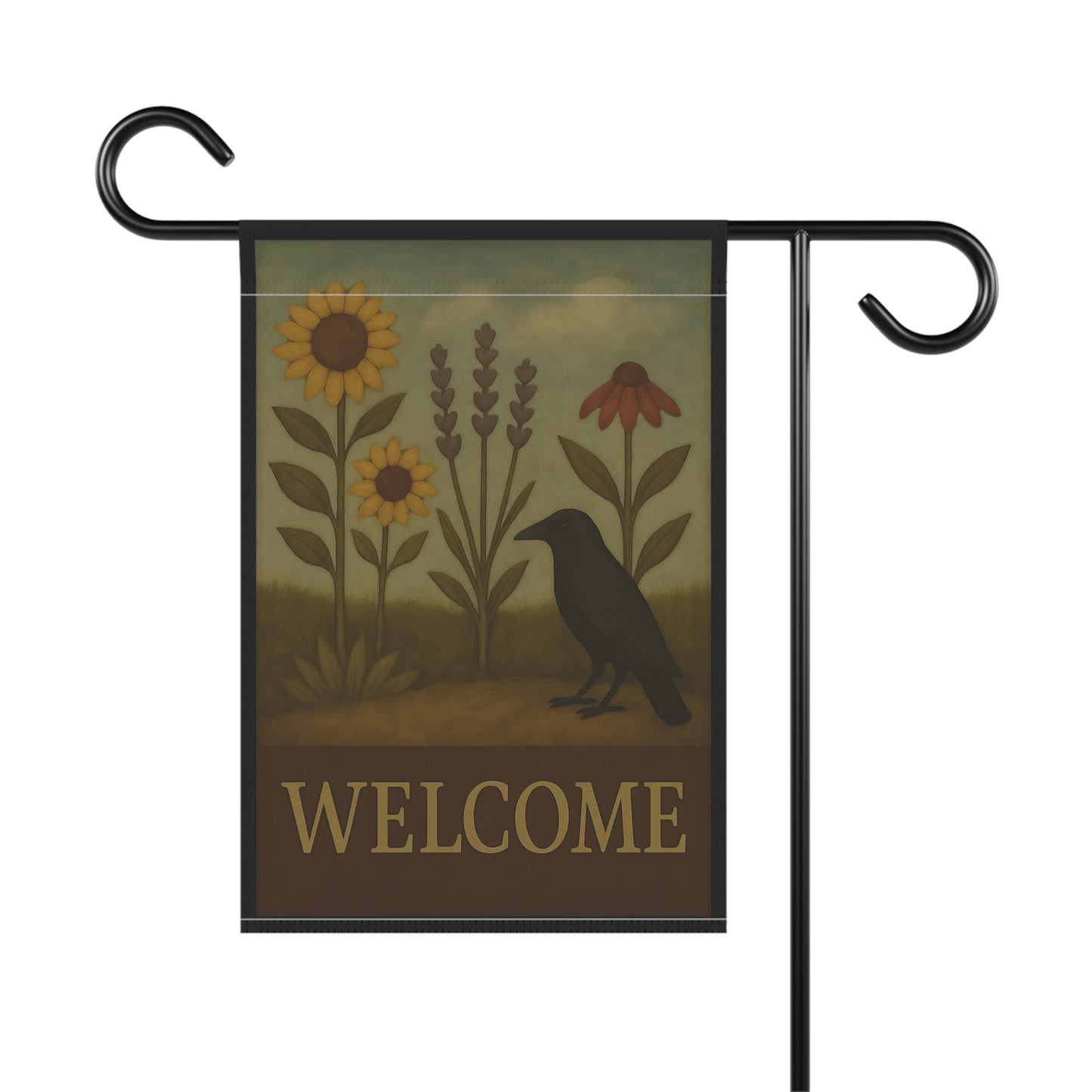 Garden Flag, Outdoor Decor, Welcome Banner, Seasonal Garden Sign, Floral Housewarming Gift, Backyard Decoration