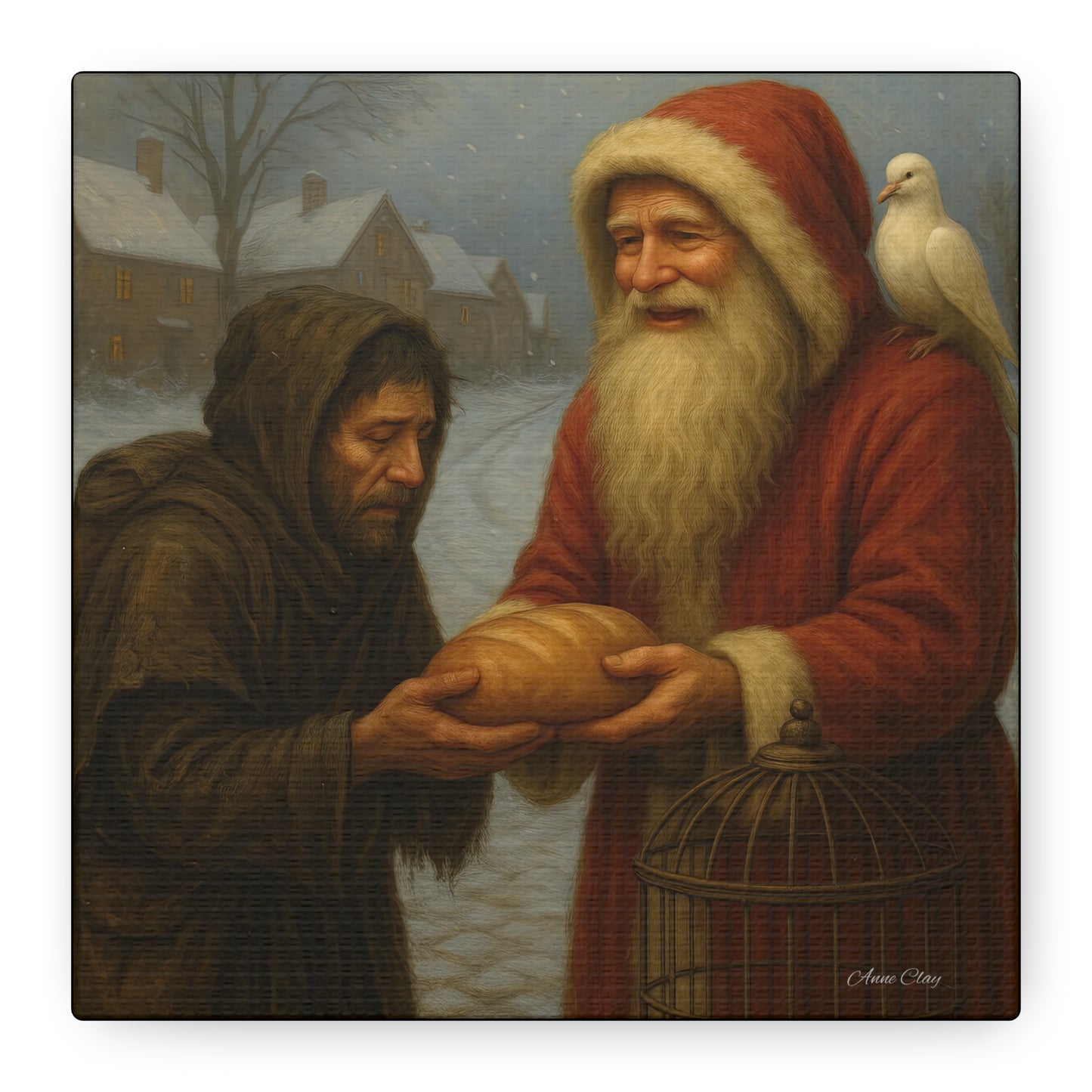Sharing is Caring Santa Christmas Spirit Canvas Art