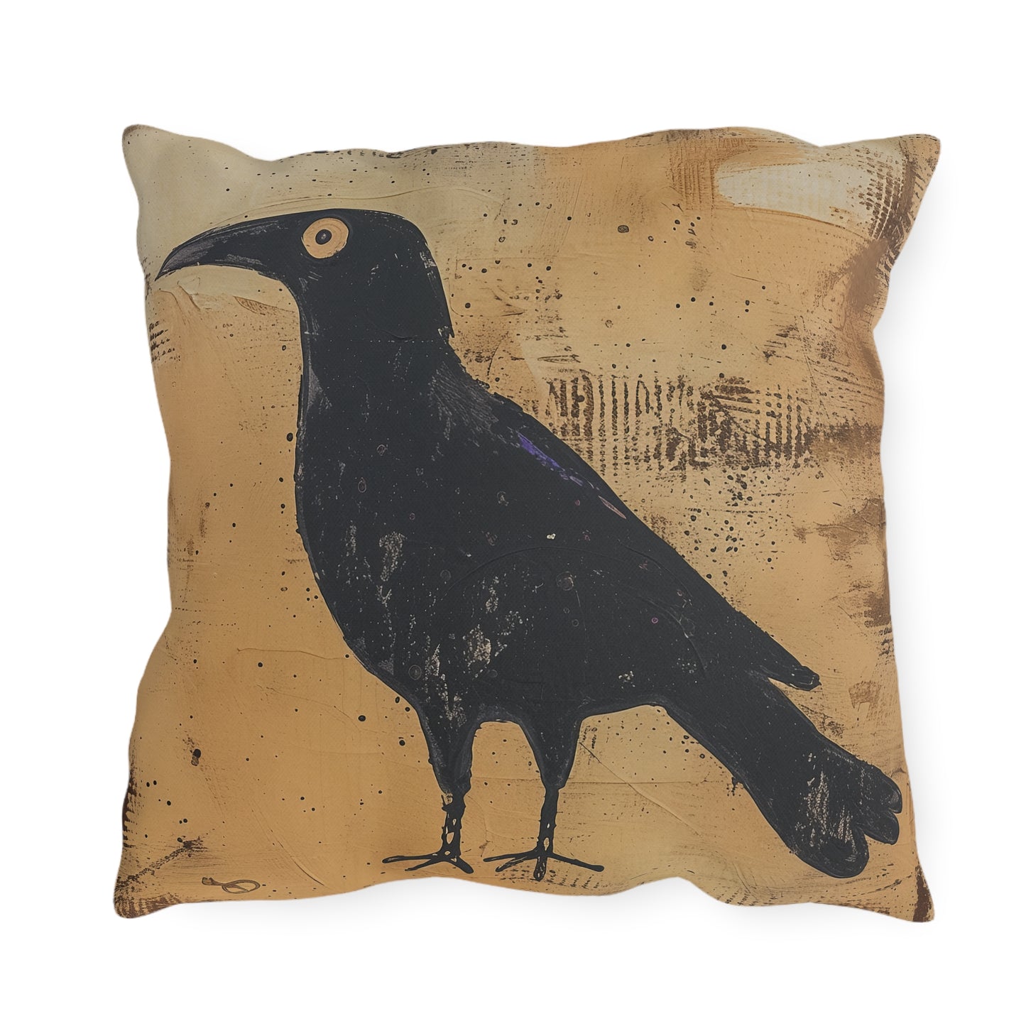 Artistic Outdoor Pillows | Black Bird Design, Garden Decor, Patio Accessories,