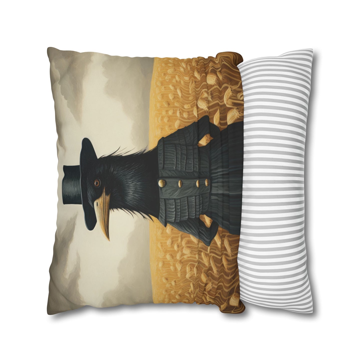 Proper Crow Square Poly Canvas Pillowcase