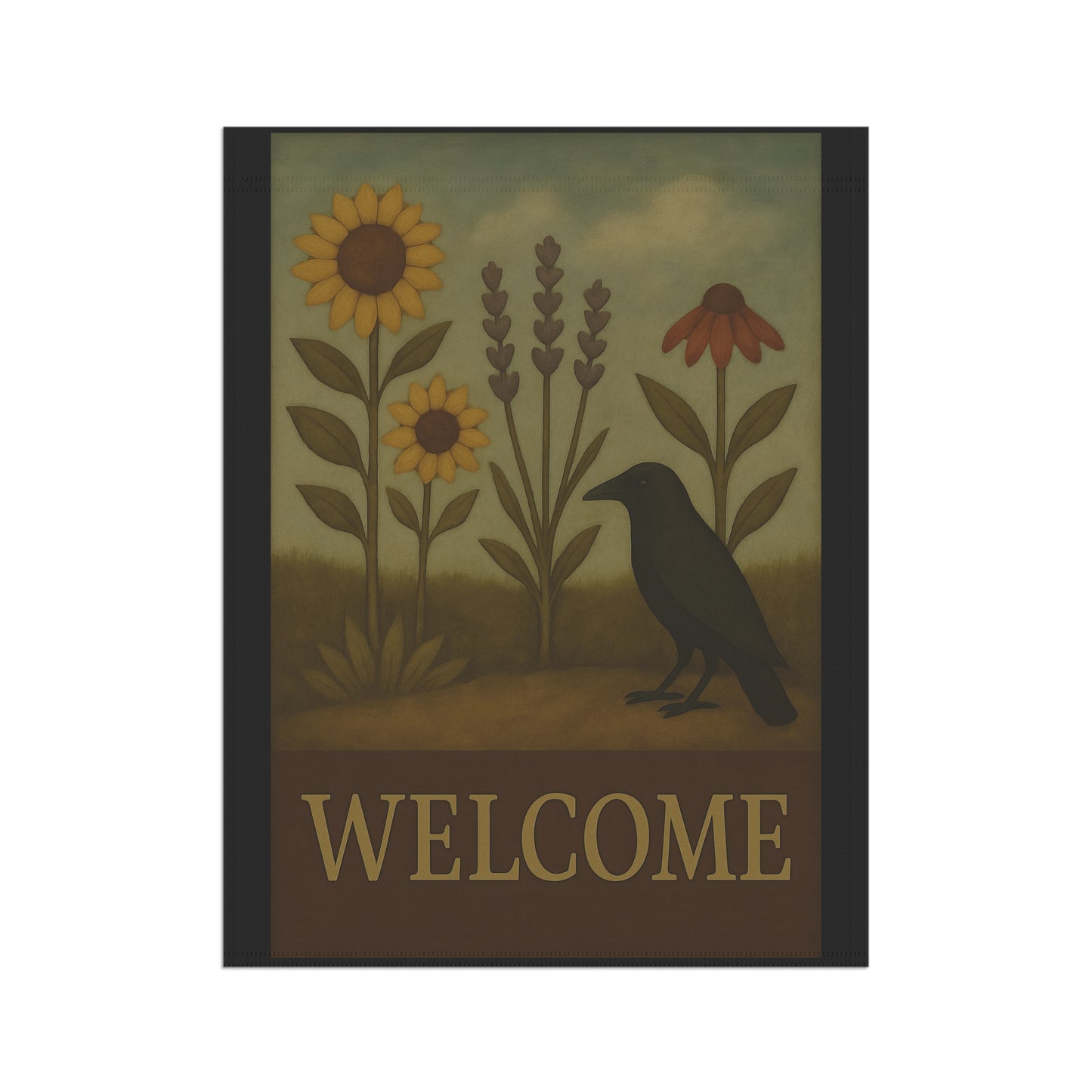 Garden Flag, Outdoor Decor, Welcome Banner, Seasonal Garden Sign, Floral Housewarming Gift, Backyard Decoration