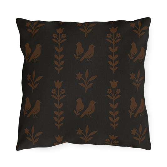 Chic Outdoor Pillows with Bird and Floral Design, Patio Decor,Garden Cushions, Boho Style, Cozy Home Accessories