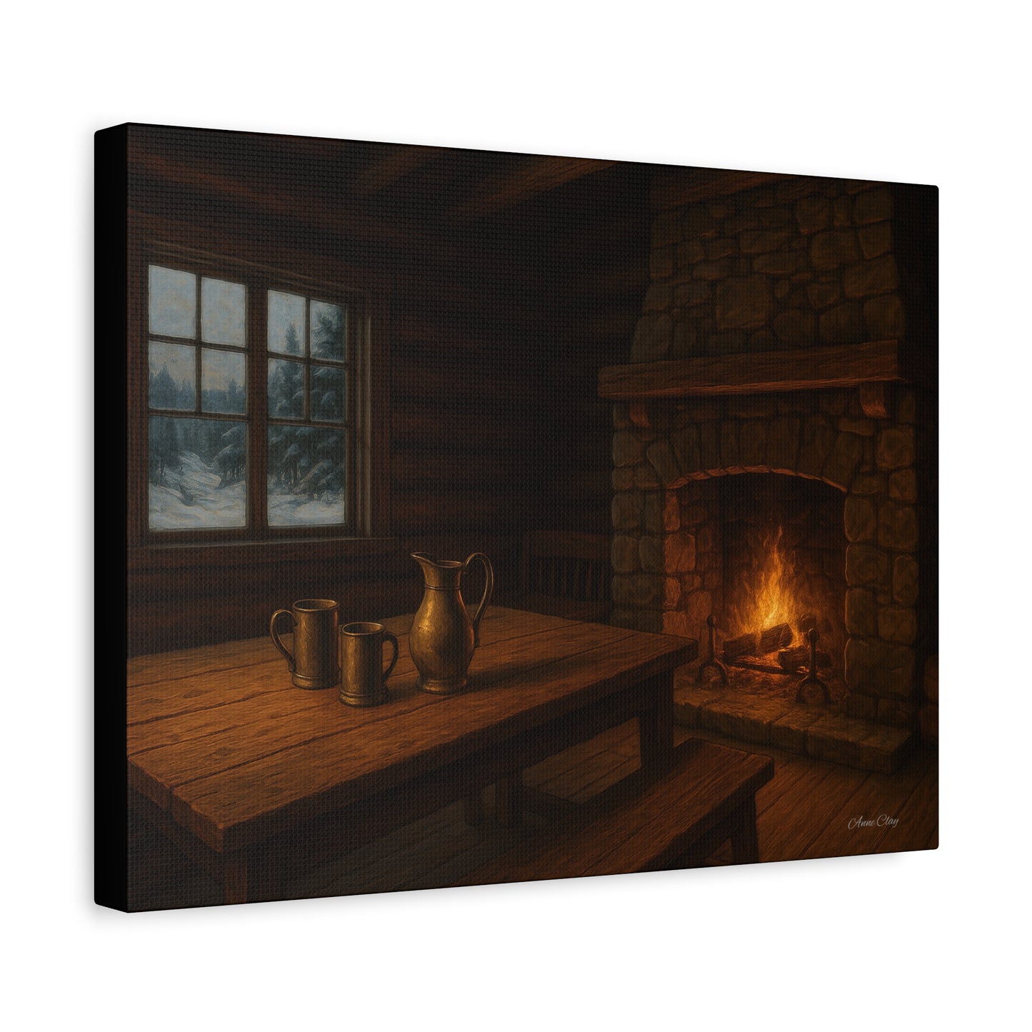 Cozy Cabin Canvas Print, Rustic Home Decor, Winter Vibes, Cabin Wall Art, Perfect for Christmas, Housewarming Gift