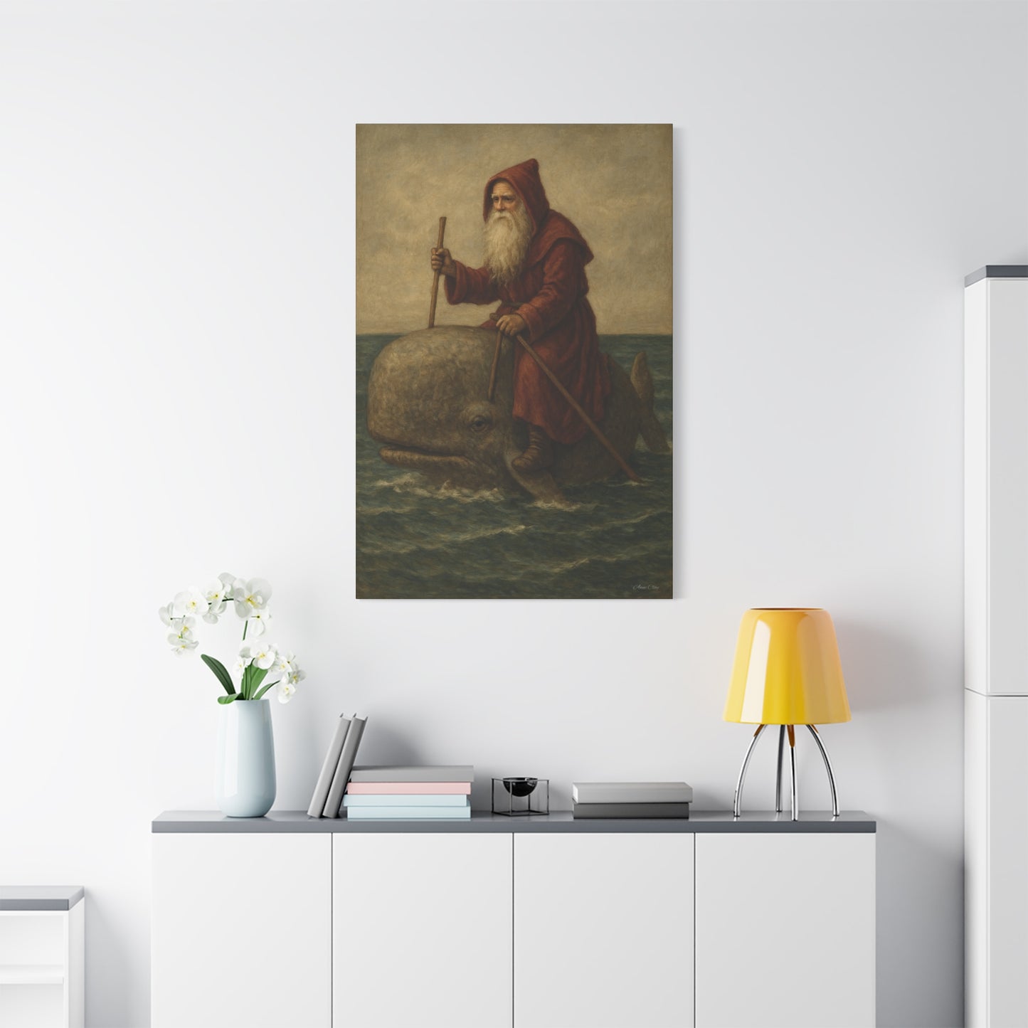 Whimsical Whale Art Canvas Print
