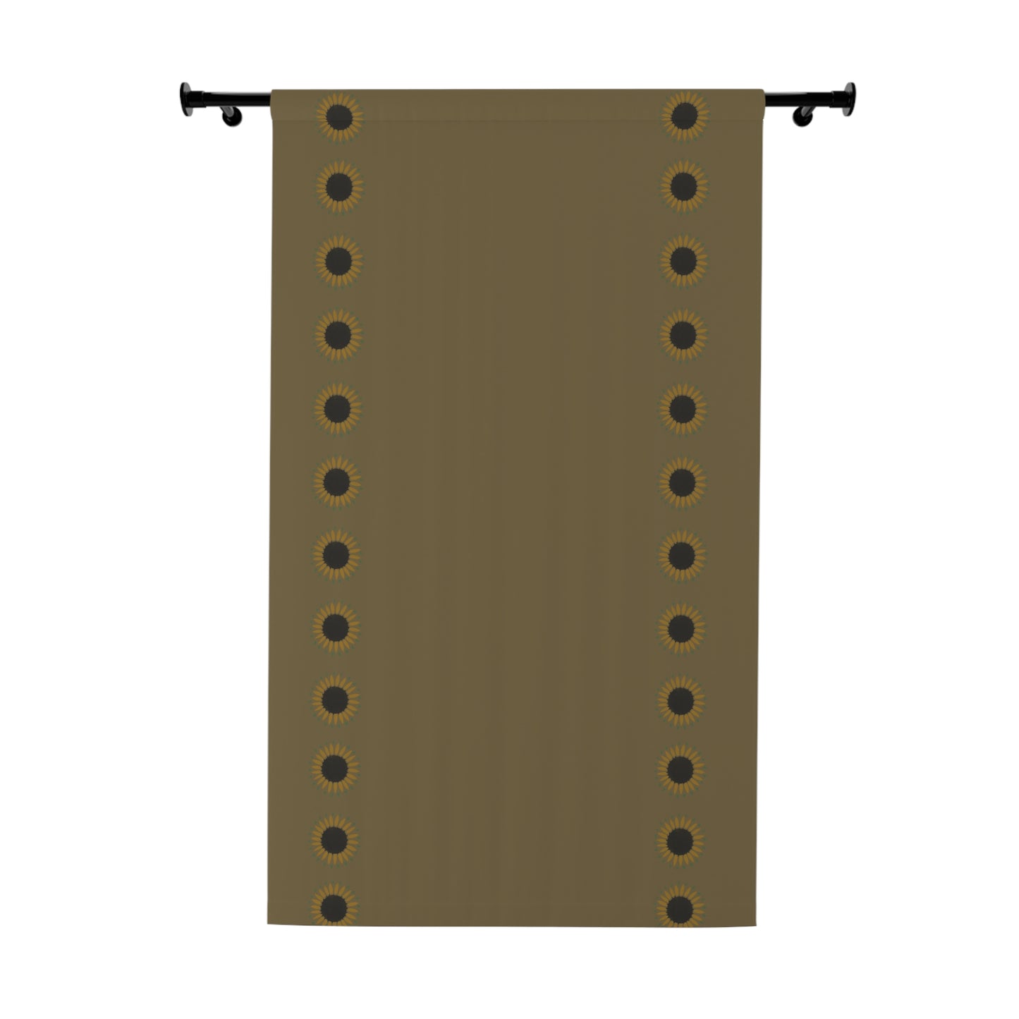 Sunflowers on Taupe Window Curtains (1 Piece)